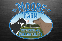 Custom logo by GCD on sign - Moore Farm