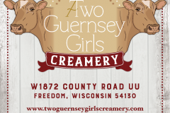 Custom Logo by GCD on sign - Two Guernsey Girls
