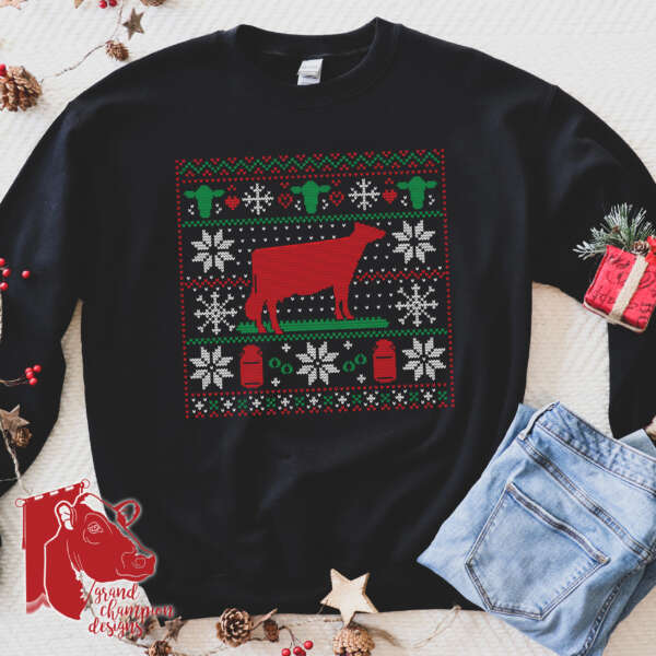 Happy Cowlidays Sweater Shirt-Sweatshirt-Hoodie