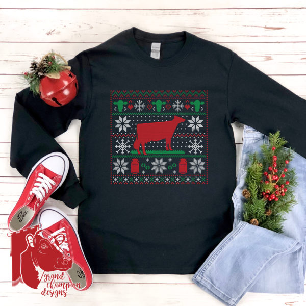 Happy Cowlidays Sweater Shirt-Sweatshirt-Hoodie - Image 5