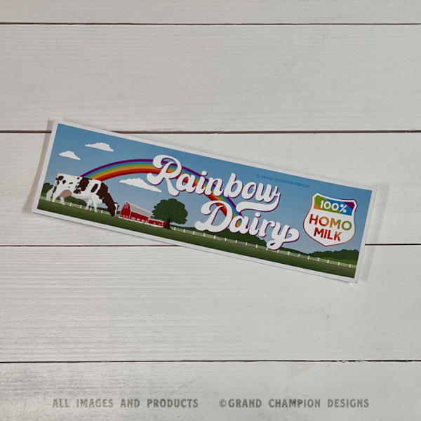 Rainbow Dairy Bumper Sticker - Image 2