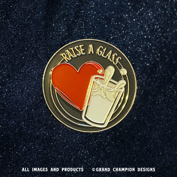 Raise A Glass Enamel Pin - Image 2