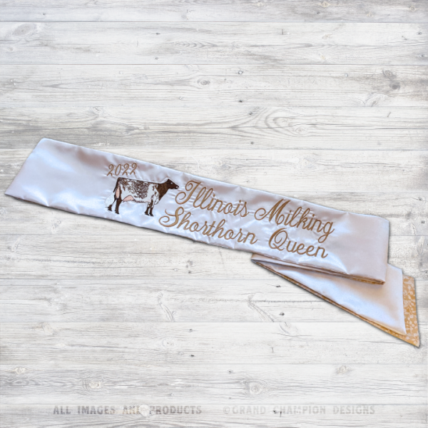 Embroidered Dairy Royalty Sash