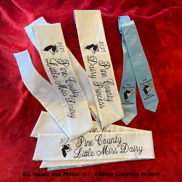 Embroidered Dairy Royalty Sash - Image 3